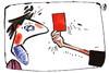 Cartoon: FOOTBALL. RED CARD (small) by Kestutis tagged postcard,red,card,football,briefmarke,soccer,postage,stamp,fussball,referee,euro,2012,sport