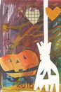 Cartoon: Halloween love story (small) by Kestutis tagged dada,postcard,pumpkin,broom,kestutis,lithuania,halloween,love,story