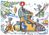 Cartoon: Mice awaiting Santa Claus (small) by Kestutis tagged mice,santa,claus,christmas,weihnachten,winter,kestutis,lithuania,adventure,mouse,gift
