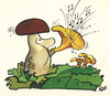 Cartoon: mushroom season opening (small) by Kestutis tagged mushroom,season,opening,kestutis,siaulytis,sluota,lithuania,adventures,nature,music,forest,pilze,wald