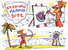 Cartoon: OLYMPIC ISLAND. Archery (small) by Kestutis tagged archery olympic island desert modern art london 2012 summer kestutis siaulytis lithuania palm ocean comics comic strip artist insel künstler target