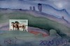 Cartoon: Postcard Theater (small) by Kestutis tagged night,horse,postcard,theater,postage,stamp,briefmarke,art,kunst,philately,kestutis,lithuania