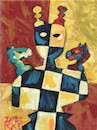 Cartoon: RULER (small) by Kestutis tagged ruler,game,king,horse,acrylic,chess,kestutis,lithuania