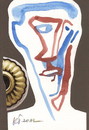 Cartoon: Scientist portrait (small) by Kestutis tagged scientist portrait postcard dada art kunst lithuania kestutis