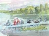 Cartoon: Summer etudes. At the lake (small) by Kestutis tagged sketch summer etude kestutis lithuania