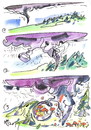 Cartoon: TORNADO (small) by Kestutis tagged tornado,forest,mushrooms,wald,pilze,sammeln