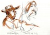 Cartoon: Two sketches in concert (small) by Kestutis tagged sketch concert music guitar kestutis lithuania