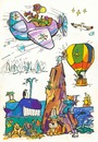 Cartoon: Voyage. Reise (small) by Kestutis tagged voyage,journey,travel,trip,reise,kinder,children,kestutis,lithuania