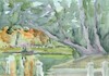 Cartoon: Watercolor plein air 2 (small) by Kestutis tagged watercolor,nature,pleiair,kestutis,lithuania,art,kunst