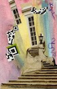 Cartoon: Windows to the world (small) by Kestutis tagged windows,world,stairs,dada,postcard,art,kunst,kestutis,lithuania
