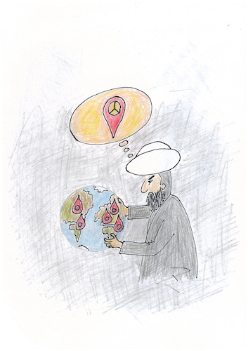 Cartoon: Pease (medium) by Zoran tagged peace,war,contest,nasreddin,hoxha,planet