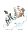 Cartoon: ohne Titel (small) by jiribernard tagged himmel engel gott petrus wolke negerin problem nachdenken überraschung rarität flügel