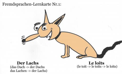 Cartoon: Lachs (medium) by al_sub tagged lachs,dachs,deutsch,französisch,sprachen