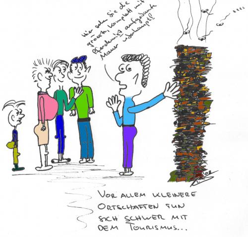 Cartoon: Tourismus in kleinen Ortschaften (medium) by al_sub tagged tourismus,tourism,small,village,kleine,ortschaften,mist