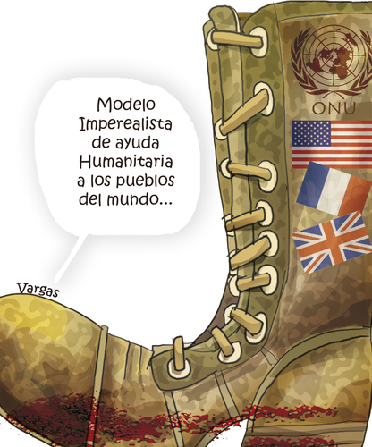 Cartoon: AYUDA HUMANITARIA (medium) by OTORONGO tagged guerra