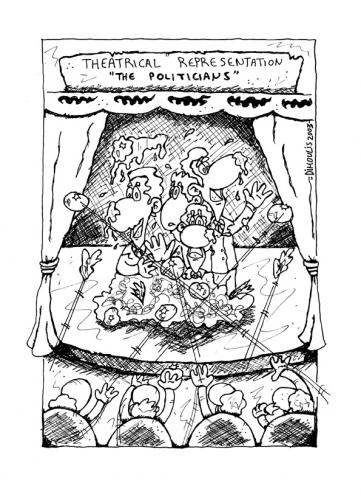 Cartoon: the politicians (medium) by Dimoulis tagged politics