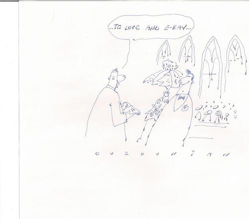 Cartoon: to love and obey... (medium) by ouzounian tagged shopping,ebay,women,men,marriage