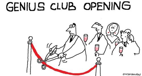 Cartoon: geniuses and stuff (medium) by ouzounian tagged clubs,organizations,geniuses,galas