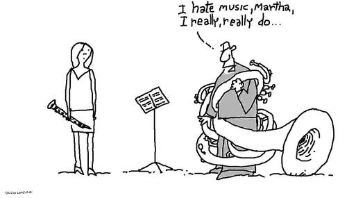 Cartoon: music and stuff (medium) by ouzounian tagged music,tubas,art,artists,musiciens