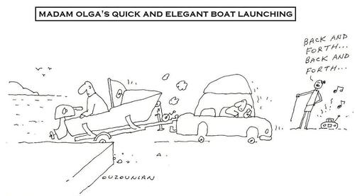 Cartoon: ouzounian (medium) by ouzounian tagged boats,dancing,rhythm,nature,water,tourism