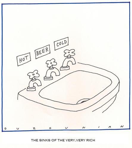 Cartoon: ouzounian (medium) by ouzounian tagged sink,bathroom,beer,affluence