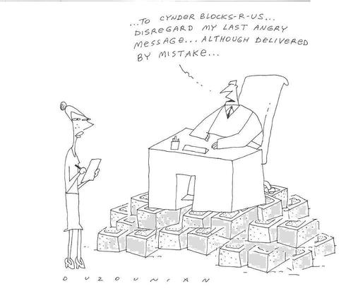 Cartoon: ouzounian (medium) by ouzounian tagged business,sinderblocks,misunderstandings,secretaries,bosses