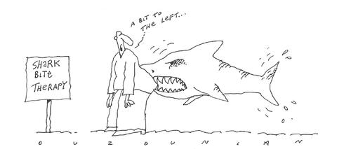 Cartoon: the shark (medium) by ouzounian tagged sharks,massage