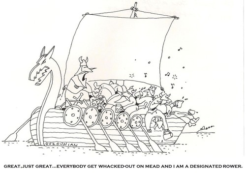 Cartoon: designated drivers and stuff (medium) by ouzounian tagged vikings,designateddrivers,drunkdriving
