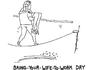 Cartoon: circus and stuff (small) by ouzounian tagged circus,tightrope,husband,wife,performers,acrobats