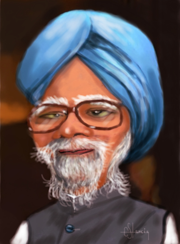 Cartoon: Manmohan Singh (medium) by cristianst tagged caricature