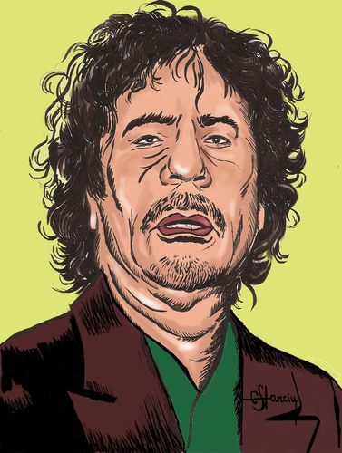 Cartoon: Muammar Gaddafi (medium) by cristianst tagged portret