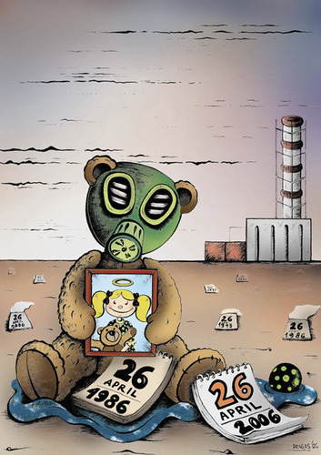 Cartoon: Expecting Chernobil (medium) by dragas tagged dragas,pancevo,serbia,nature,ecological,destruction