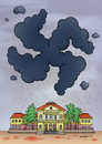 Cartoon: Black cloud over the high school (small) by dragas tagged dragas,kragujevac,serbia,yugoslavia,germany