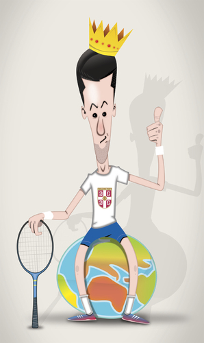Cartoon: Novak Djokovic (medium) by StajevskiArt tagged djokovic,novak