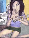 Cartoon: broken amy winehouse (small) by odinelpierrejunior tagged image,drawing,figure,arts,design,drug,celebrity
