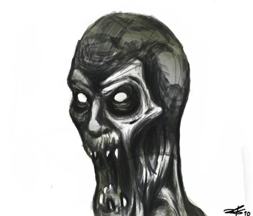Cartoon: Zombie (medium) by James tagged zombie,monster,foul,halloween,teeth,illustration,art,scary,creepy,weird,character,design,digital,rotting,bad,breath