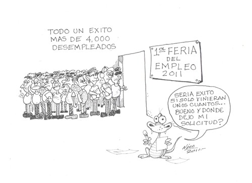 Cartoon: FERIA DE EMPLEO (medium) by Nico Avalos tagged desempleo,feria,tampico,empleos