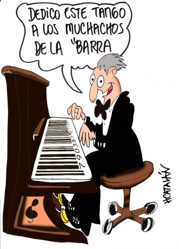 Cartoon: PARA LA BARRA (medium) by HCATALAN tagged tango,piano,codigos,de,barra