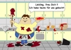 Cartoon: der Mann in der Küche (small) by RiwiToons tagged koch,hobbykoch,küche,fehlbesetzung,sauerei,saustall,dosenessen,mann,haushaltshilfe,ungeübt,küchenwunder