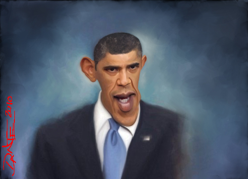 Cartoon: Barack Obama Caricature (medium) by Dante tagged president,barack,obama,caricature,political,cartoon,politics