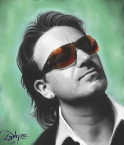Cartoon: Bono Digital Painting by Dante (medium) by Dante tagged dante,portrait,caricature,u2,bono