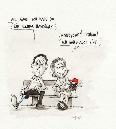 Cartoon: handycap (medium) by ms rainer tagged handy,handicap,