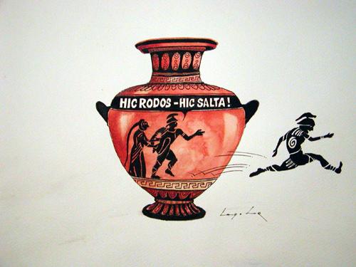 Cartoon: Hic Rodos (medium) by luka tagged rodos