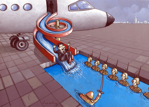 Cartoon: Welcome back (medium) by luka tagged politician