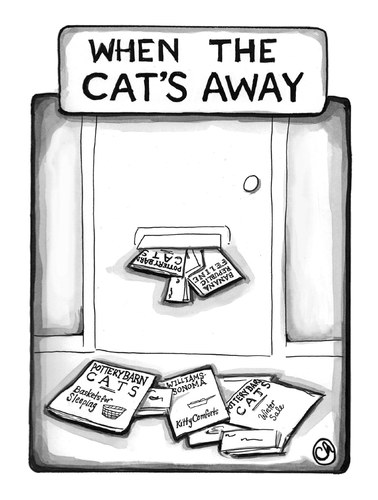 Cartoon: Cartoon 3 (medium) by a zillion dollars comics tagged advertising,consumerism,catalog,travel,vacation,cats