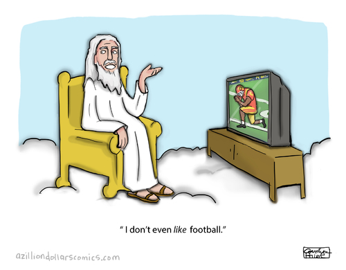 Cartoon: News Flash (medium) by a zillion dollars comics tagged sports,religion,society,culture