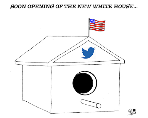 Cartoon: THE NEW WHITE HOUSE... (medium) by Vejo tagged trump,president,white,house,usa,twitter