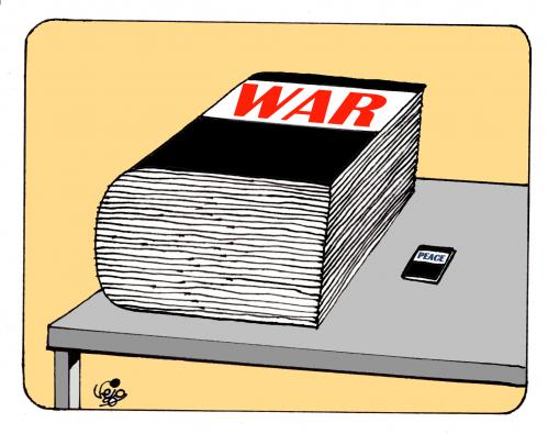 Cartoon: WAR AND PEACE... (medium) by Vejo tagged war,peace,humans