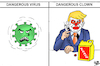 Cartoon: Covid 19 and Trump (small) by Vejo tagged trump,covid19,corona,virus,mad,president,usa