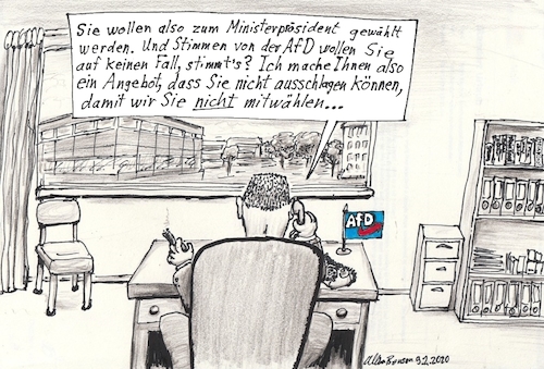 Cartoon: AfD-Stimmen (medium) by Alan tagged afd,stimmen,erfurt,landtag,mafia,angebot,ministerpräsident,thüringen,wahl